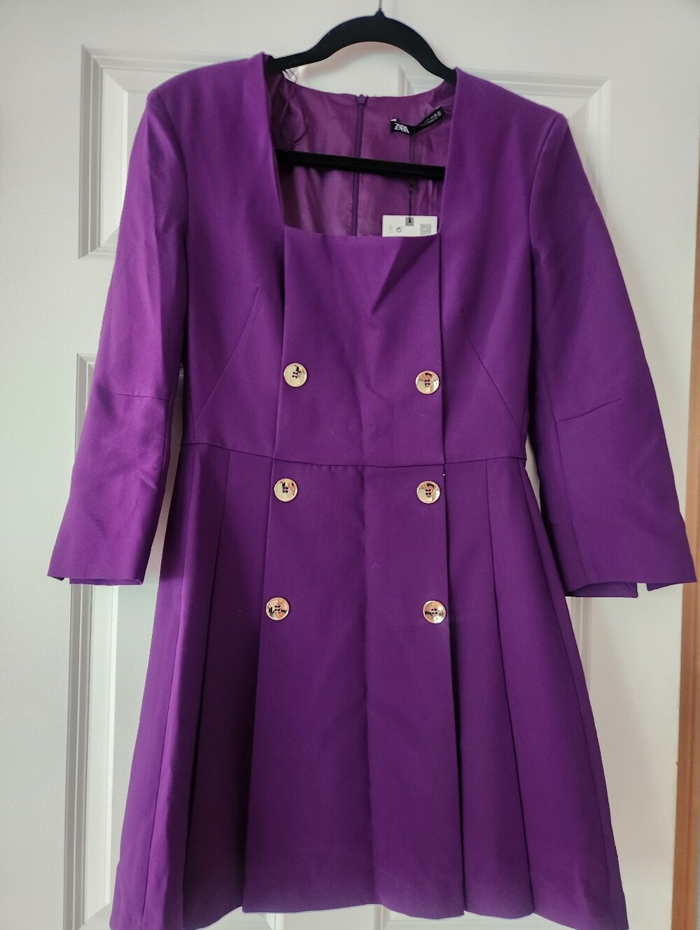 Zara Purple Double-Breasted Blazer Dress